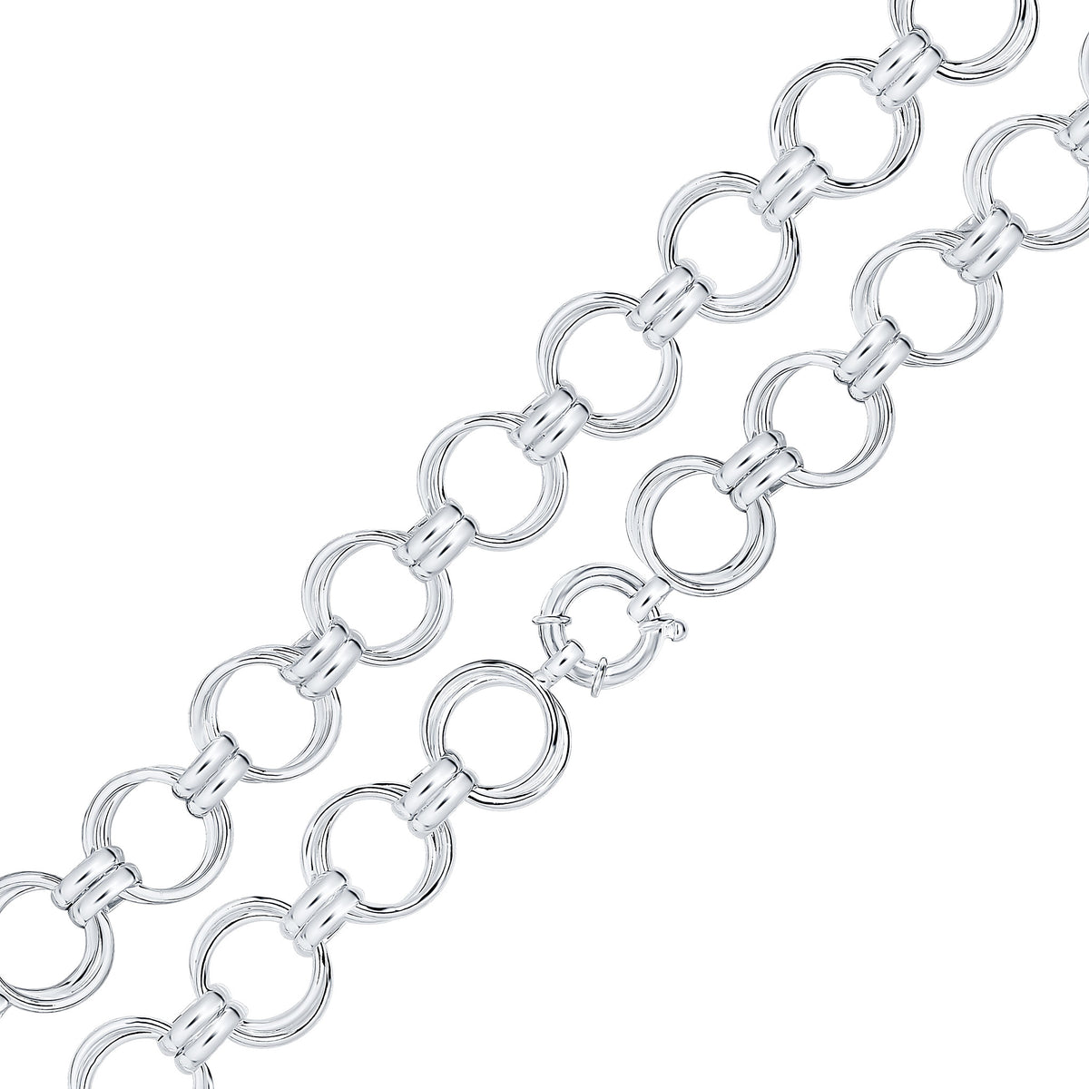 Silver 19mm Fancy Double Ring 20" Bolt Ring