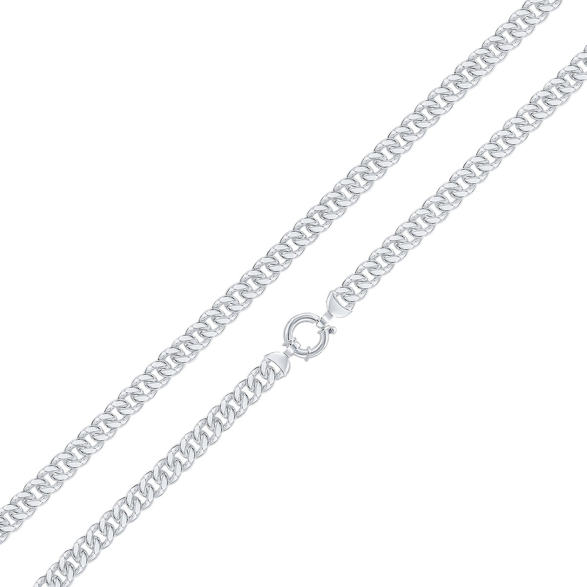 Silver 9mm Curb 20" Bolt Ring