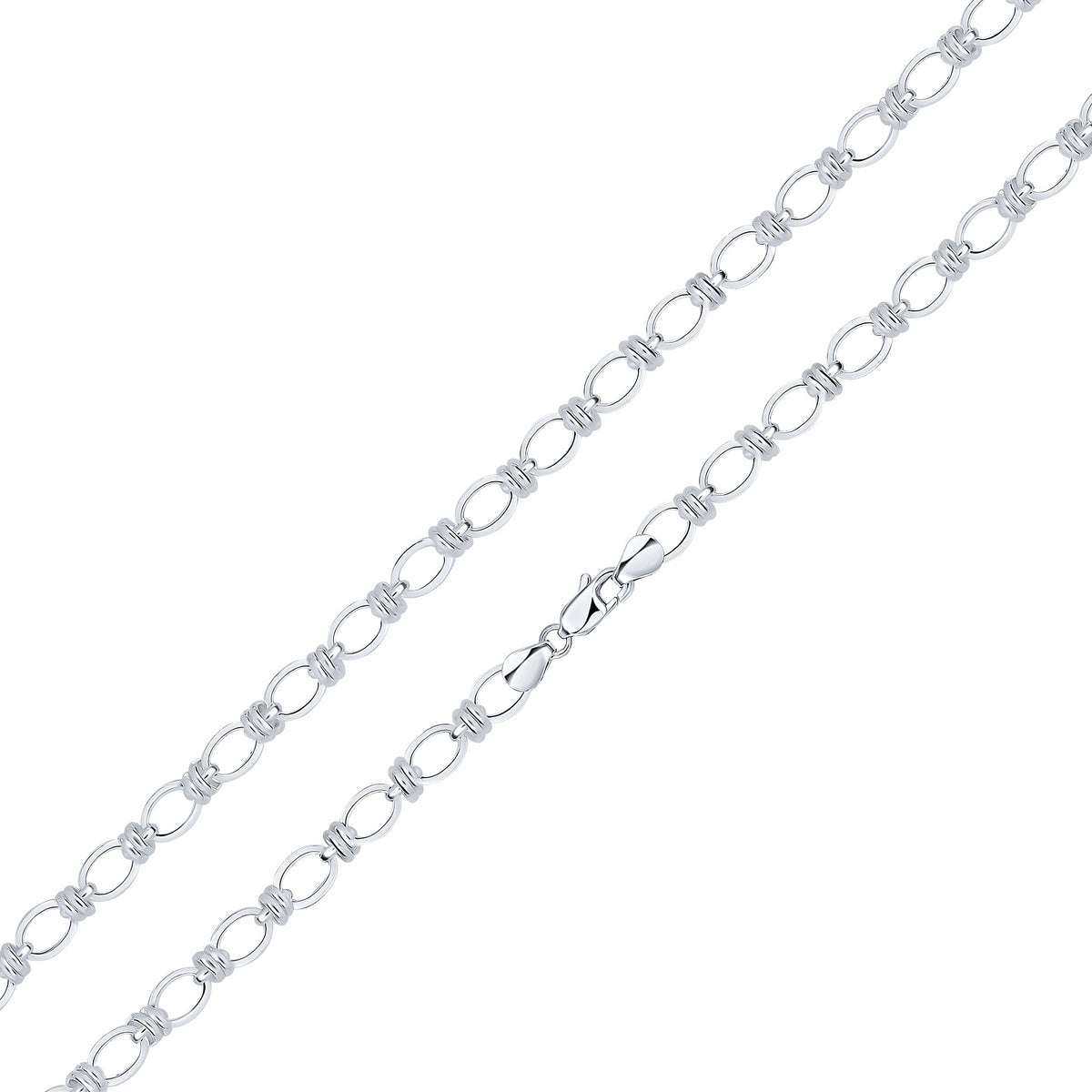 Silver 7.1mm Square Oval 20"