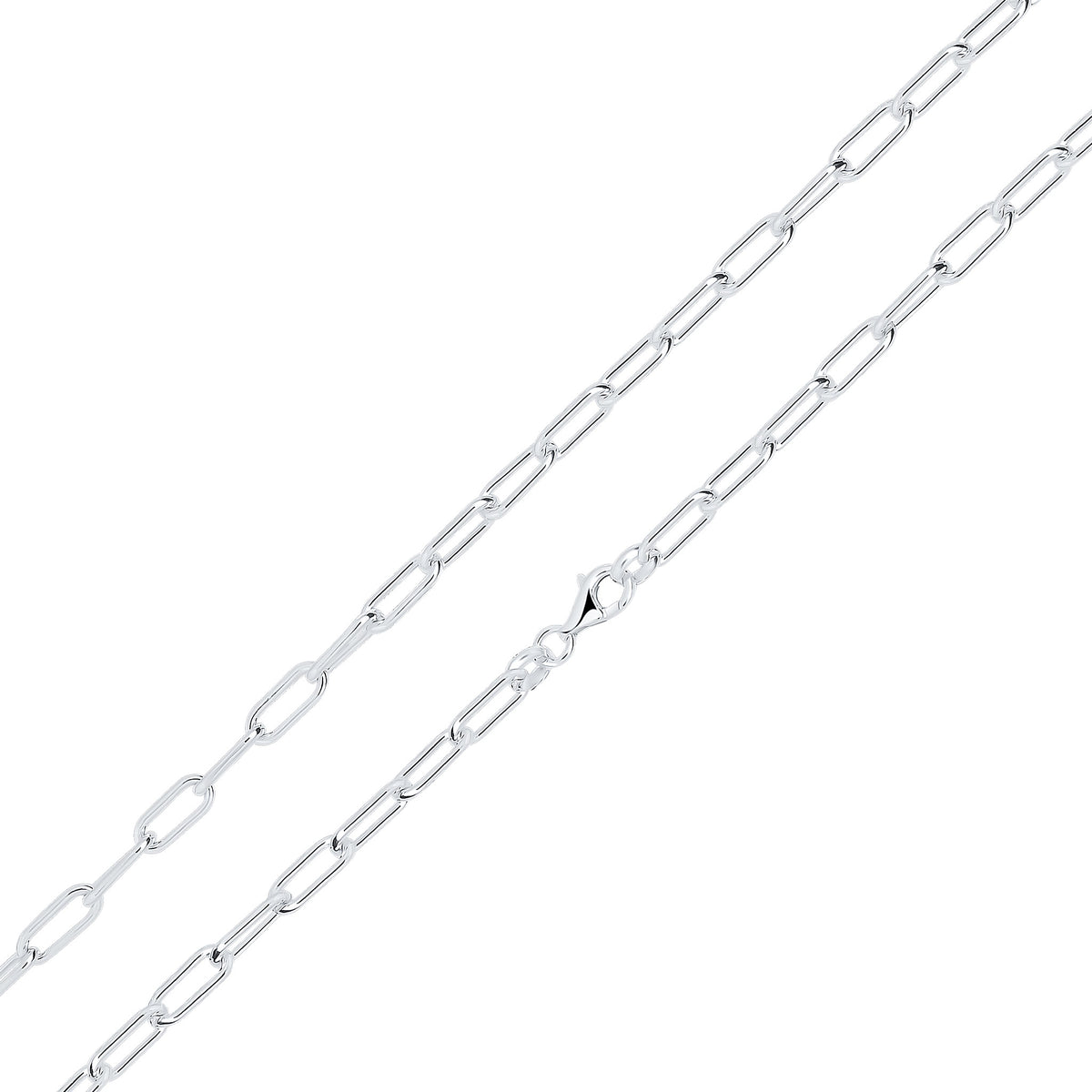 Silver 4x12mm Paperchain Link 20"