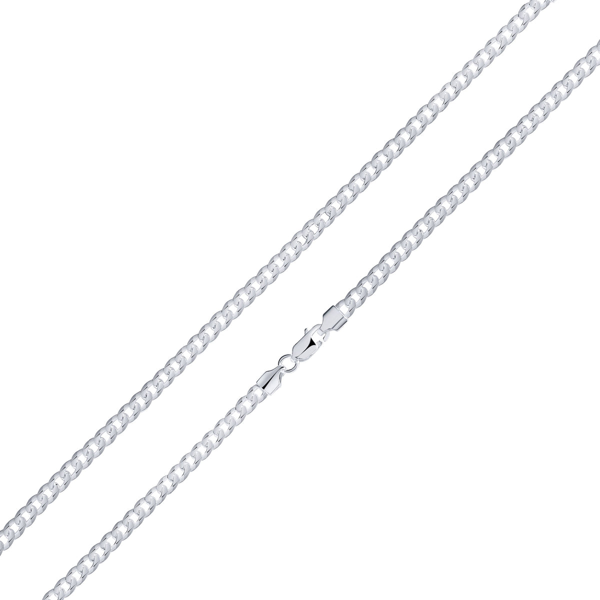Silver 4.5mm Curb Necklace 20"