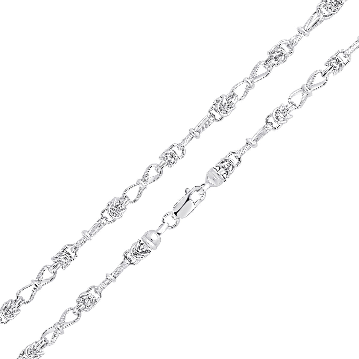 Silver 5.3mm Byzantine Twist 20"
