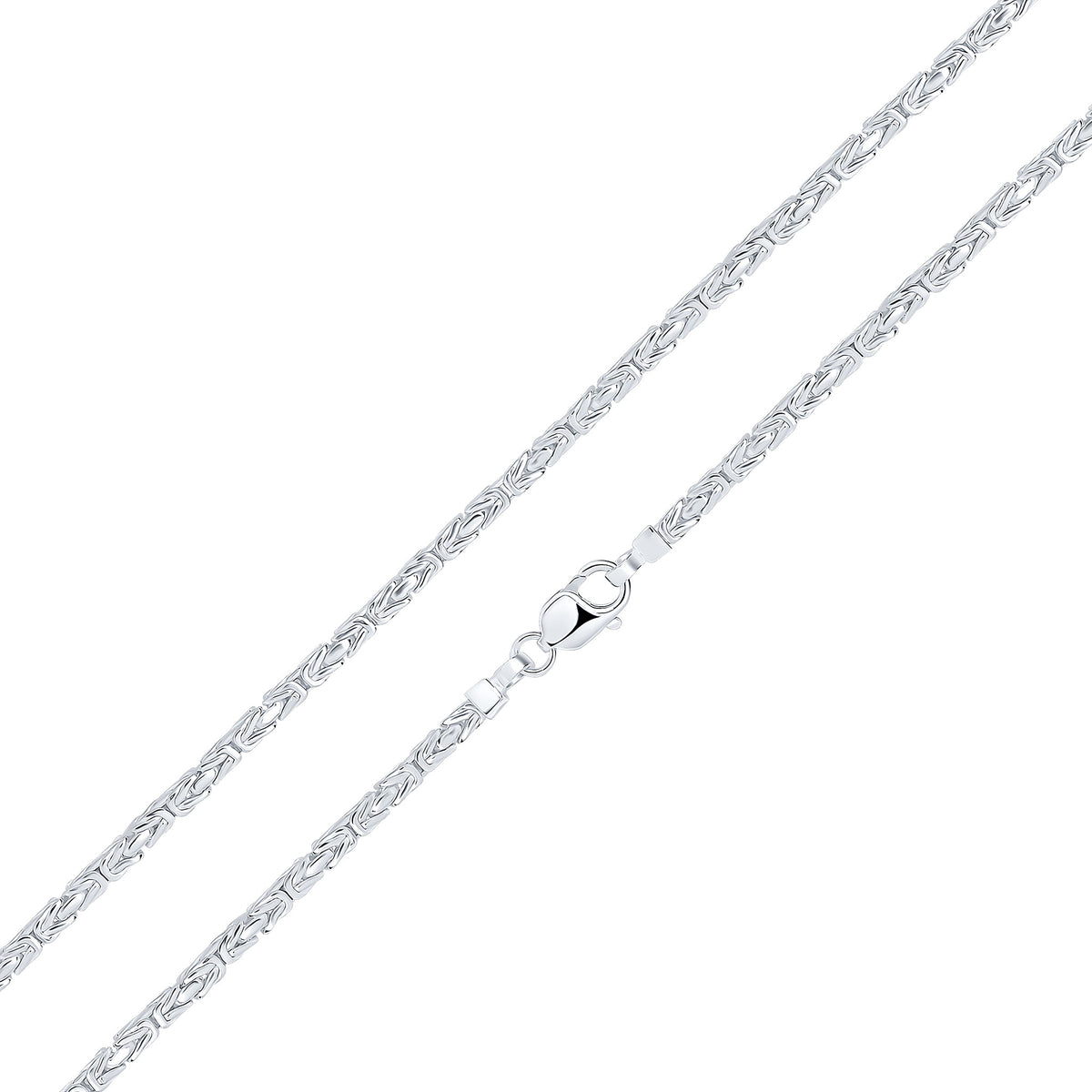 Silver 4mm Square Byzantine 20"