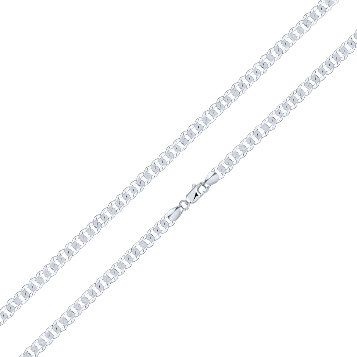 Silver 5.5mm Curb Necklace 22"