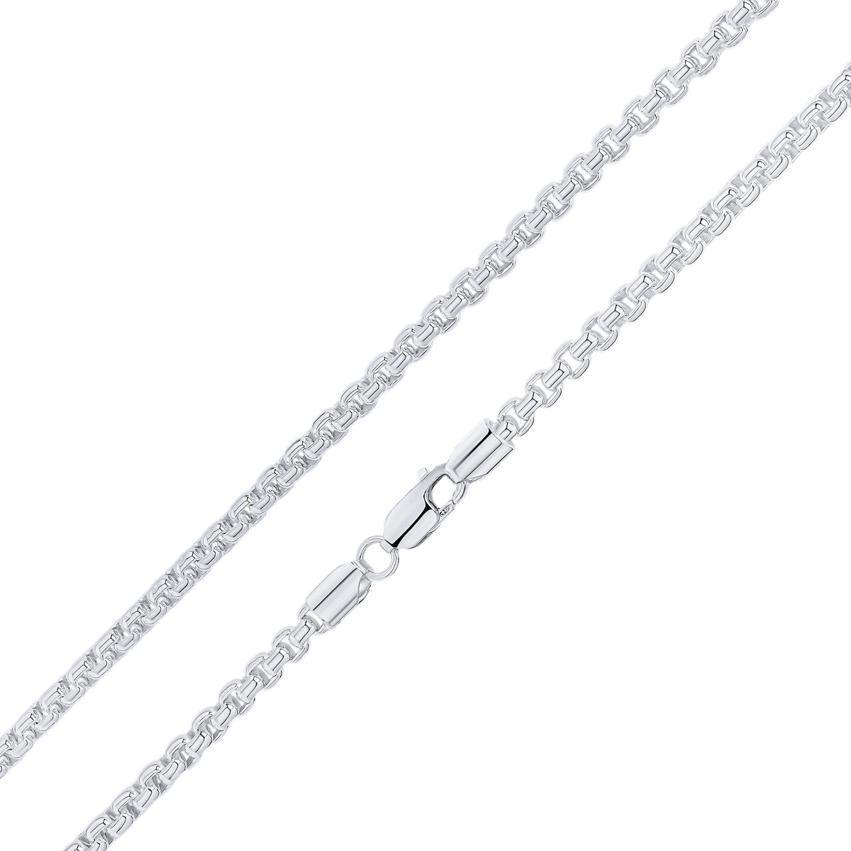 Silver Rounded Box Belcher 4mm 28"
