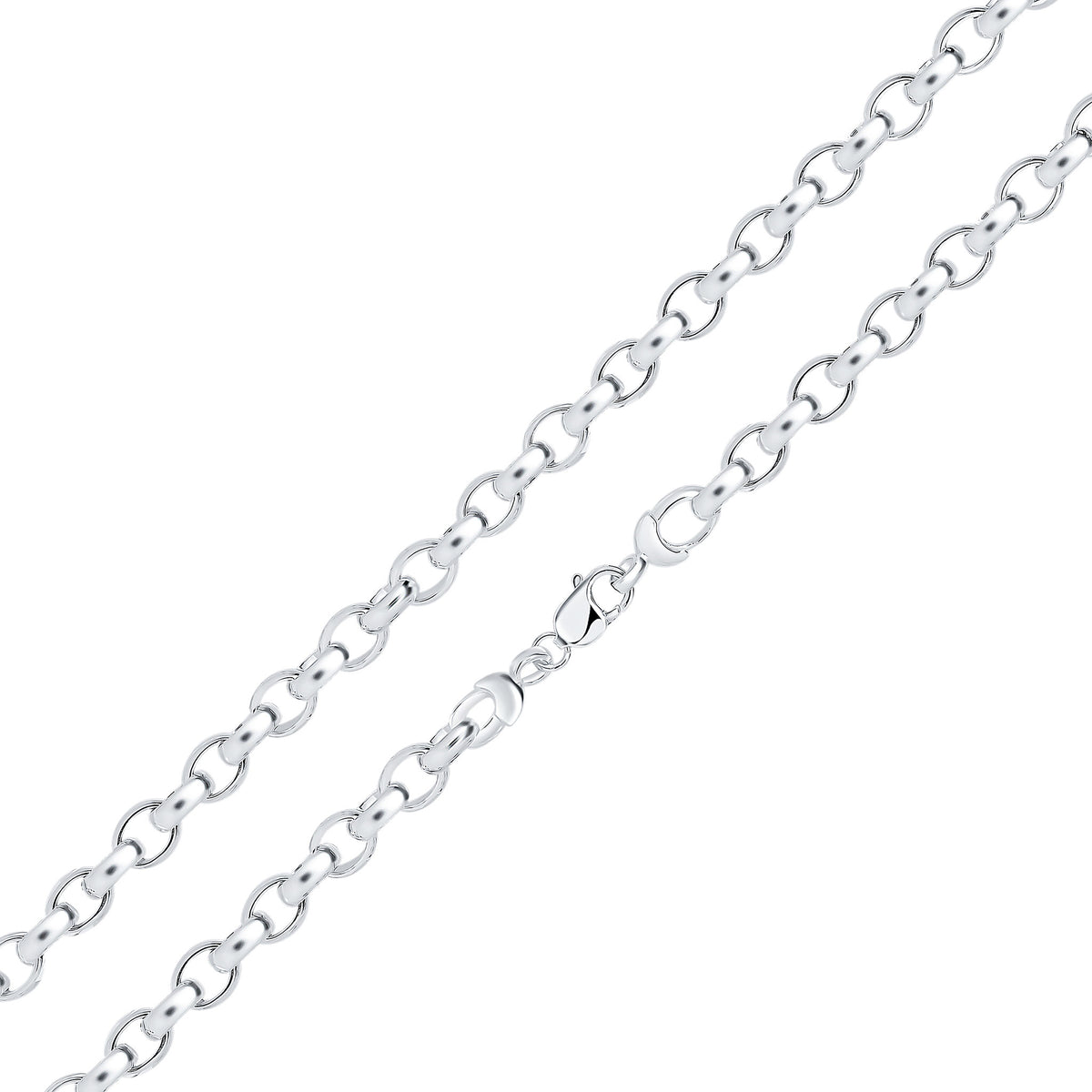 Silver 10x12mm Oval Belcher 30"