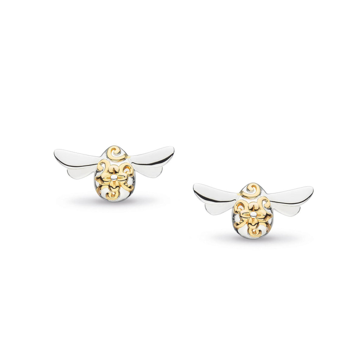 KIT HEATH Silver, Gold, and Rhodium Plated Bee Stud Earrings