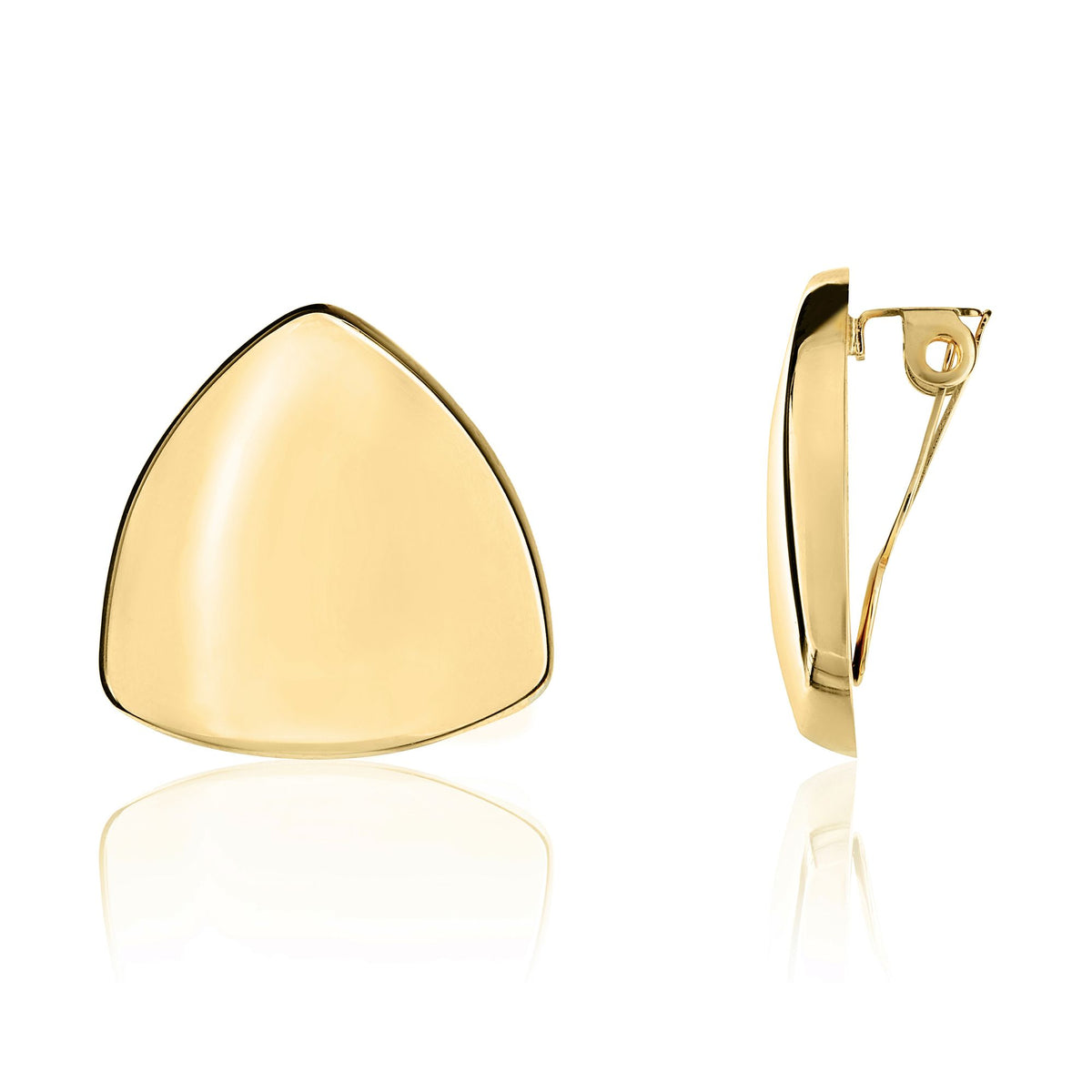 9CT Yellow Gold Polished Triangular Clip-On Earrings