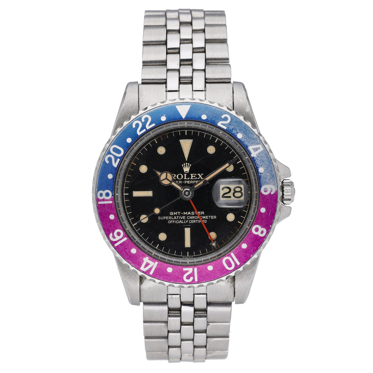 ROLEX GMT-MASTER LONG E, GILT DIAL, POINTED CROWN GUARDS & FUCHSIA BEZEL INSERT - 1675 - Watch - 40mm 66c55e71-4b7d-4f0f-83f6-3932f56de029.jpg