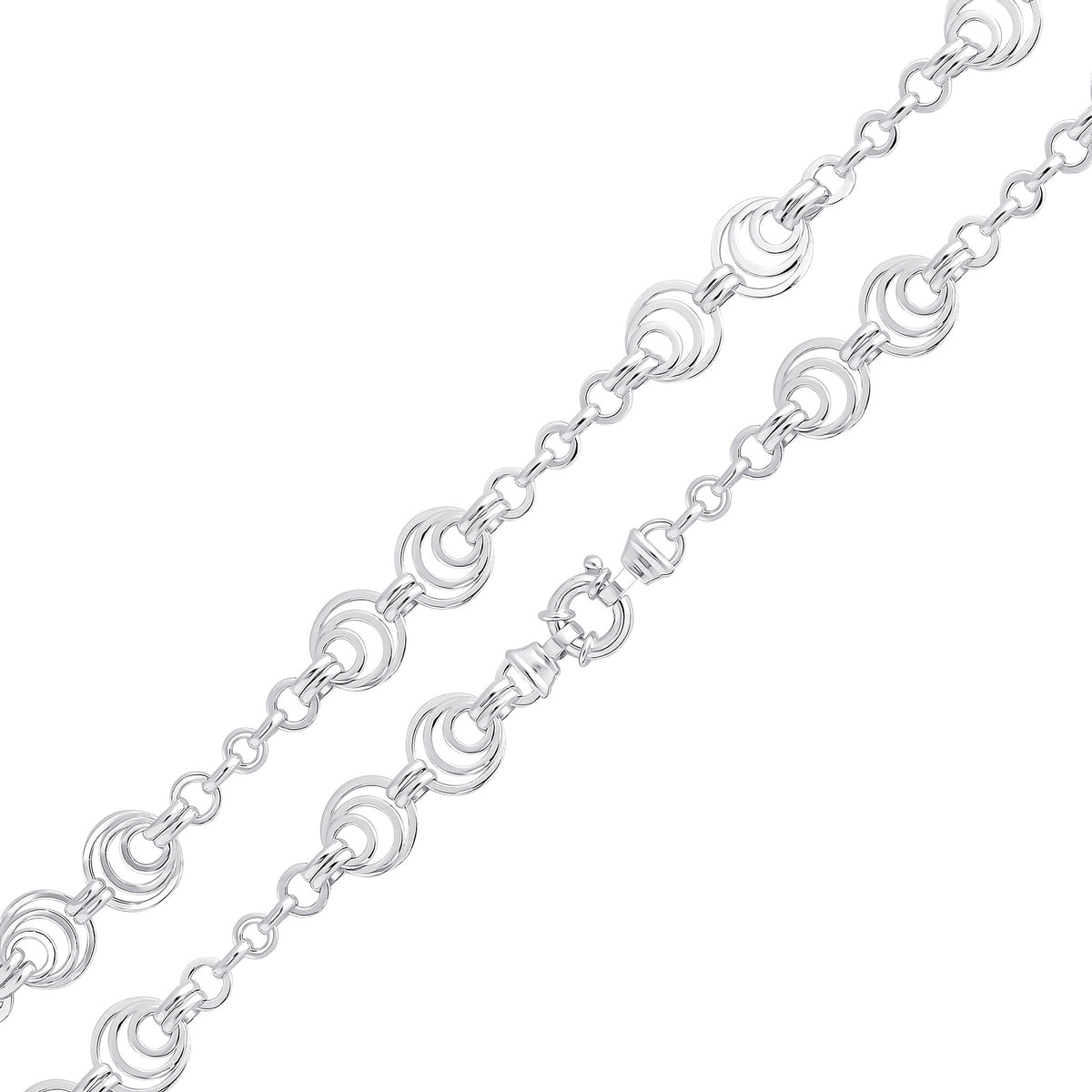 Silver 14.5mm Circles 7.5" Bolt Ring