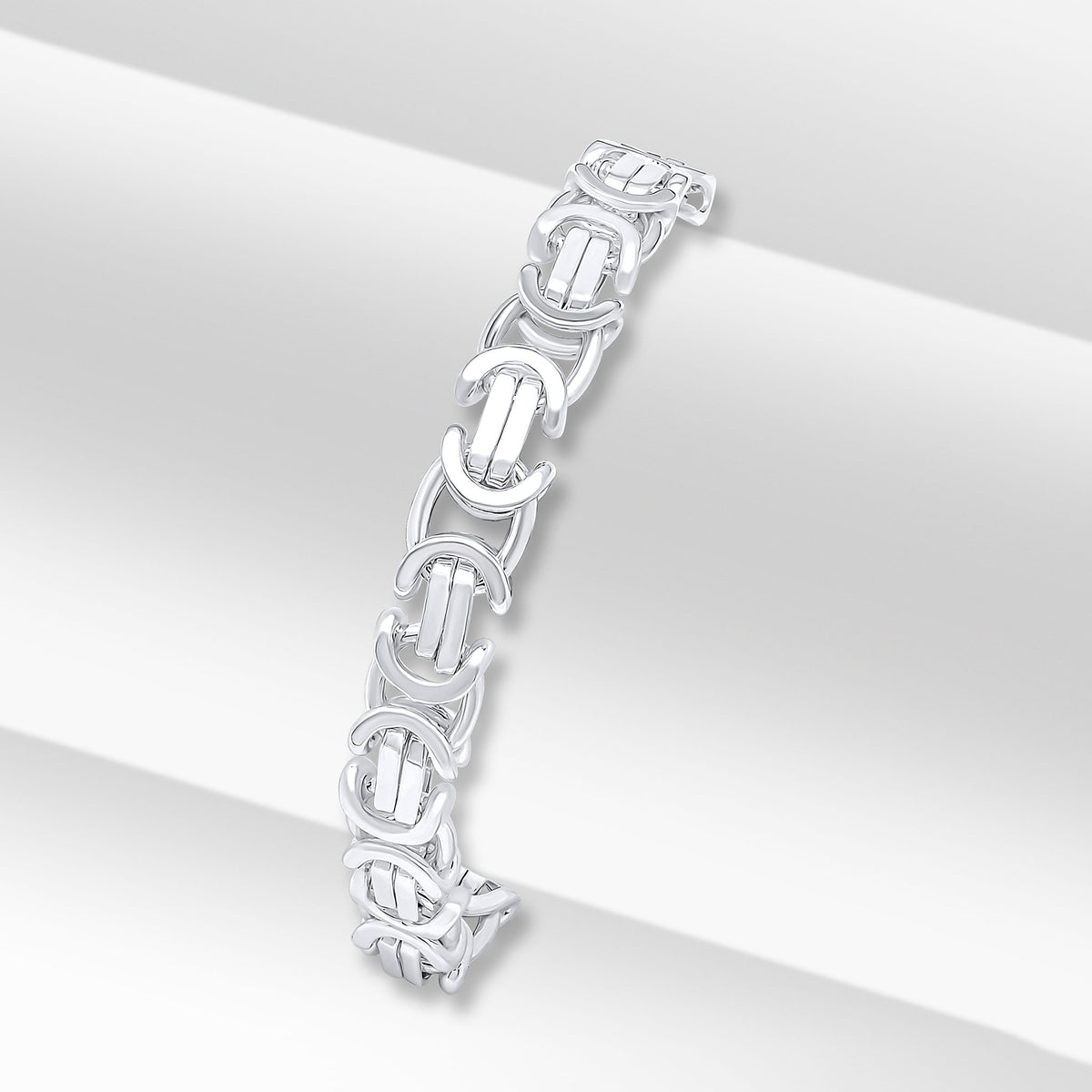 Silver 8mm Flat Byzantine 7.5" Bolt Ring