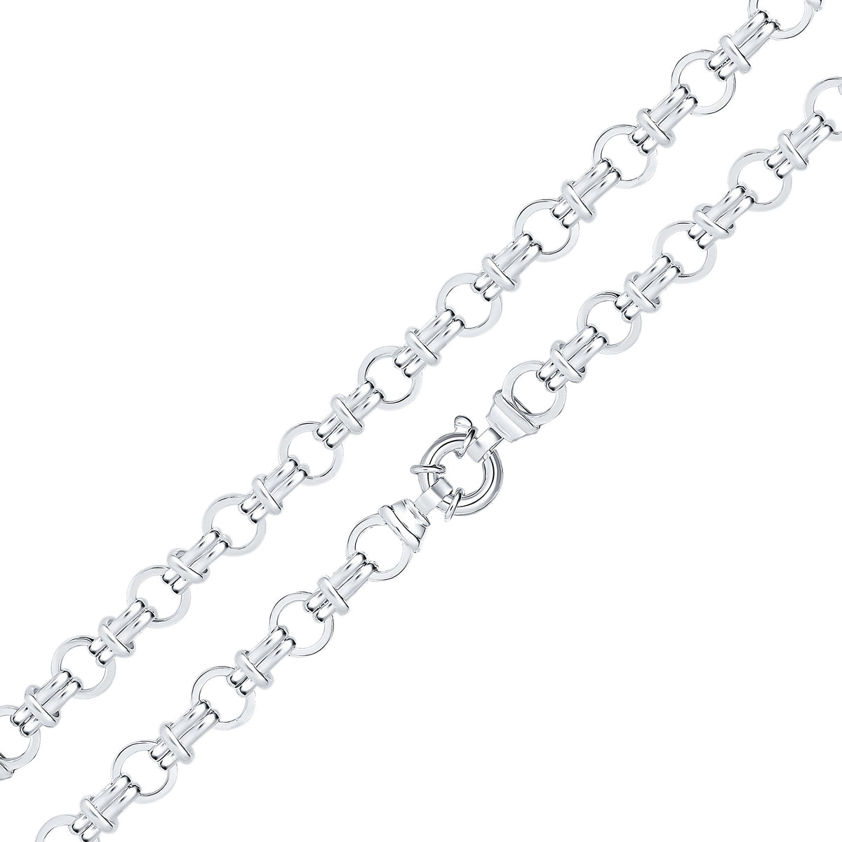 Silver 9.7mm Circle Link 7.5" Bolt Ring
