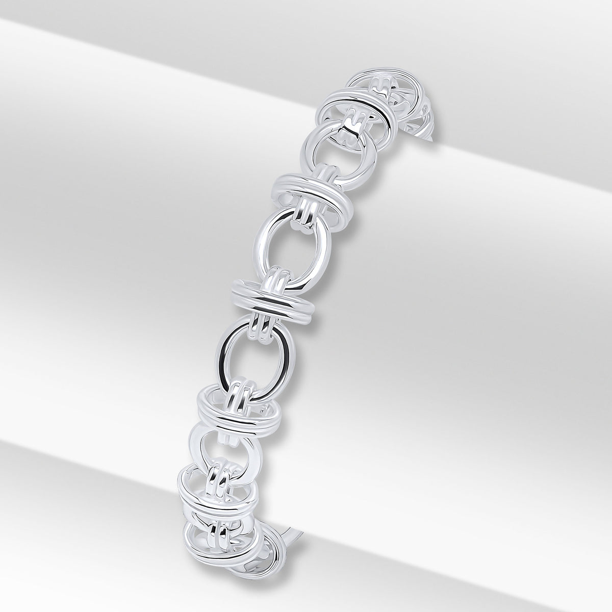 Silver 9mm Oval Double Ring 7.5"