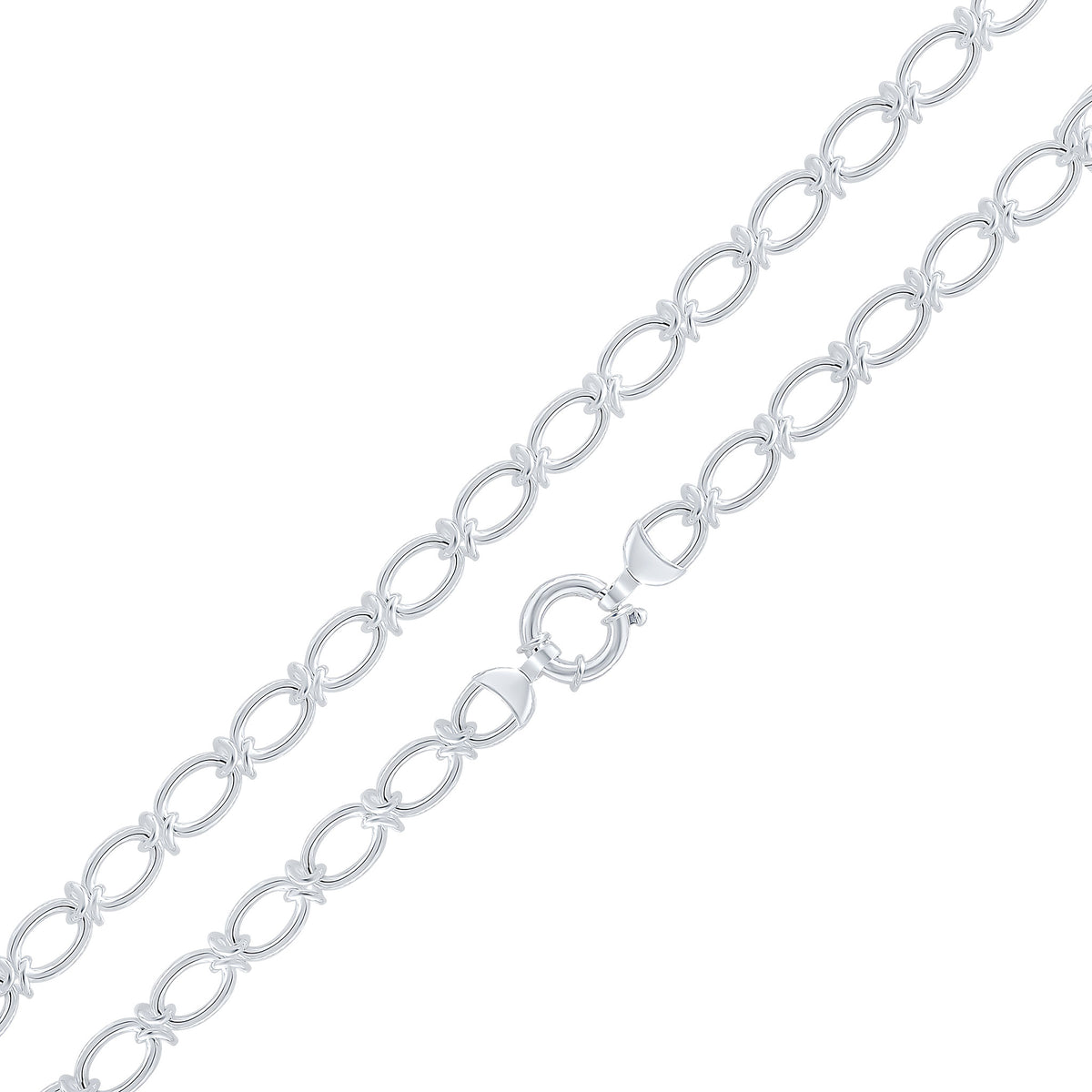 Silver 10mm Oval Knot 7.5" Bolt Ring