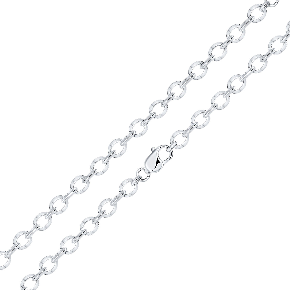 Silver 7mm Bevelled Oval 7.5"