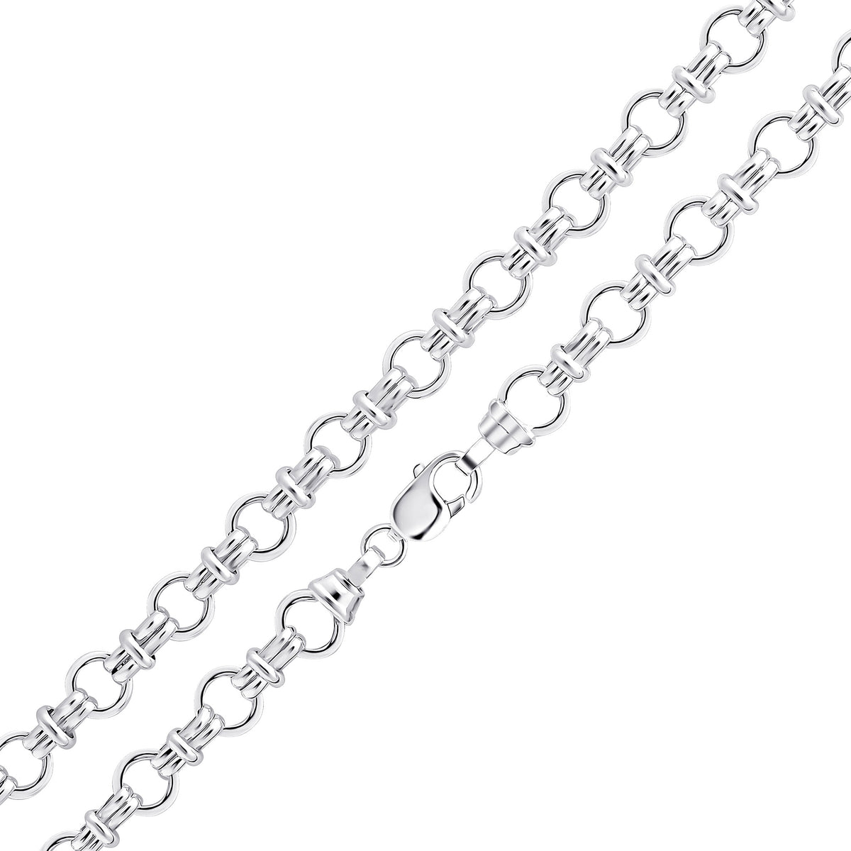 Silver 9.7mm Circle Link 7.5"