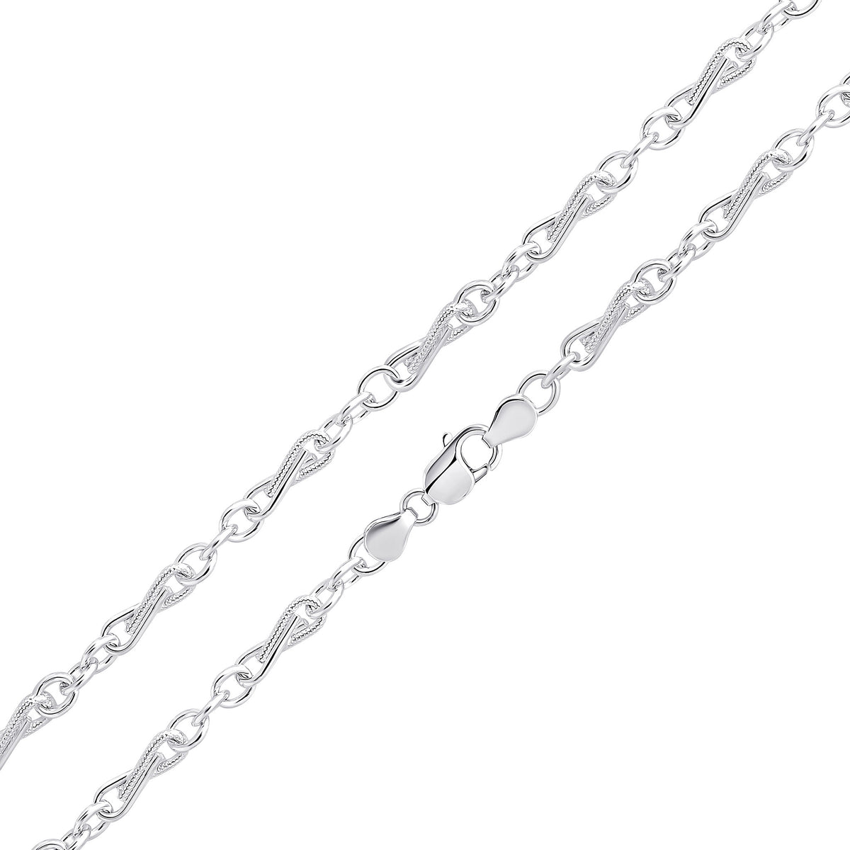 Silver 6.5mm Tombone Twist 7.5"