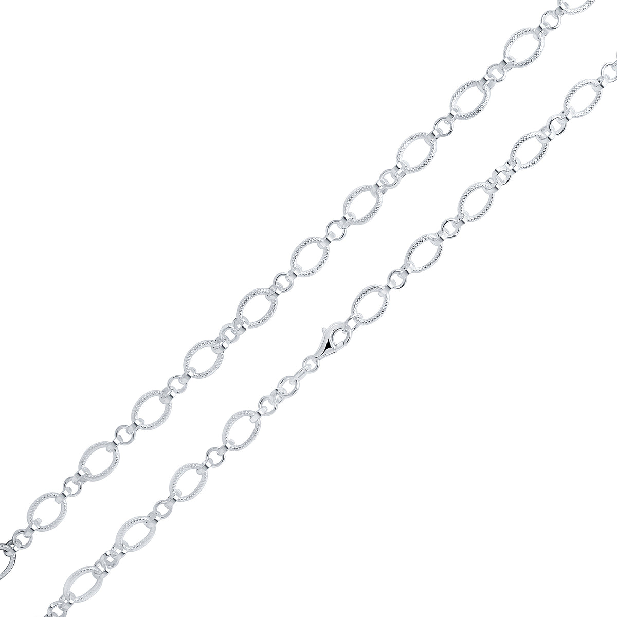 Silver Textured Oval 7.5"