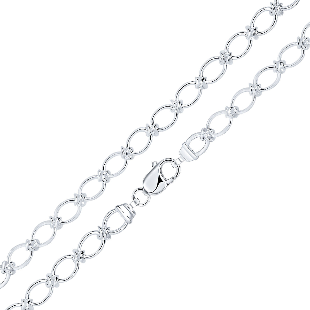 Silver 9mm Oval Knot 7.5"