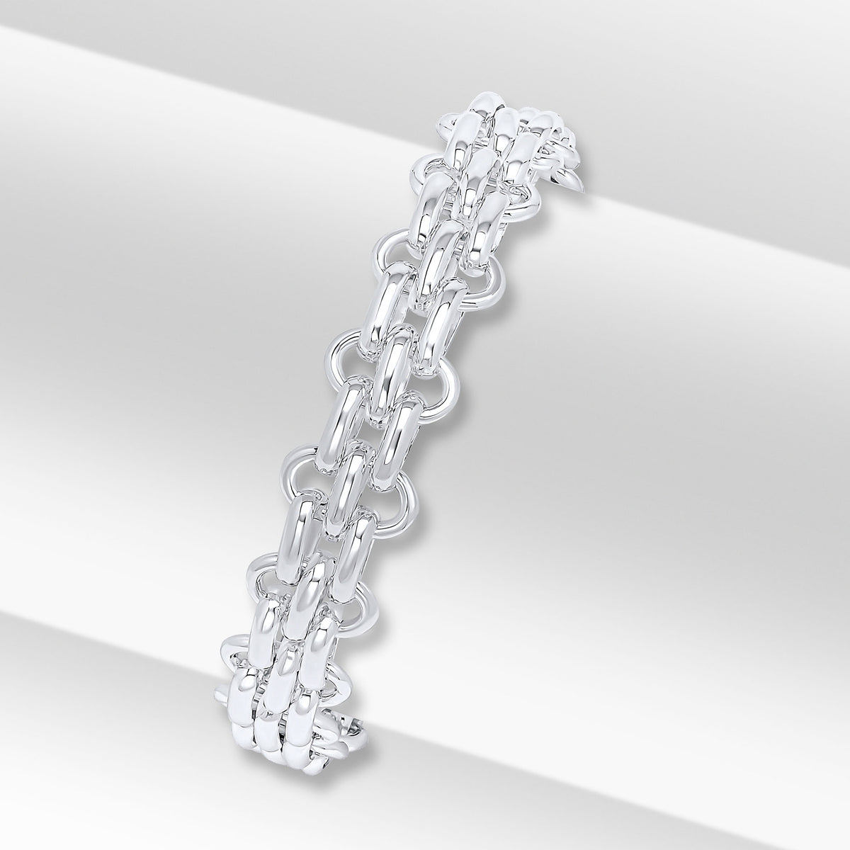 Silver 10mm Brick 7.5" Bracelet