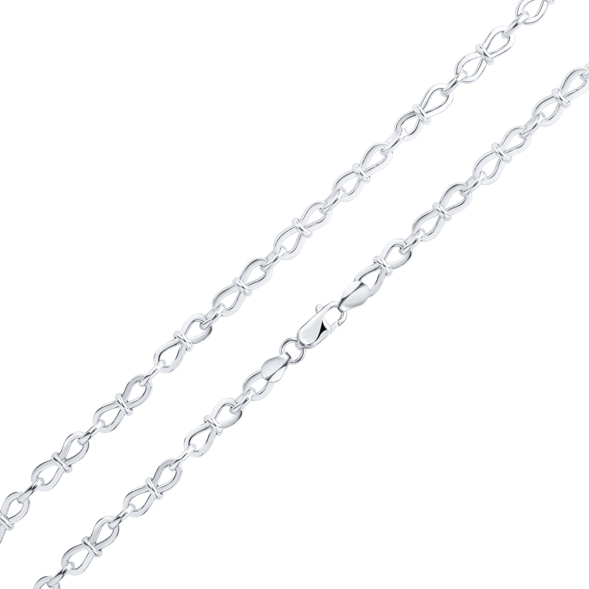 Silver 6mm Pinched Infinity 7.5"