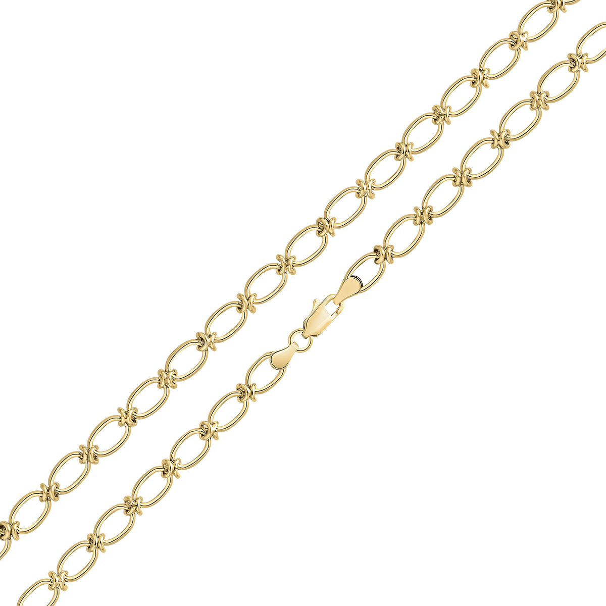 9Y H/M 6.5mm OVAL KNOT ALL POLISHED 7.5"