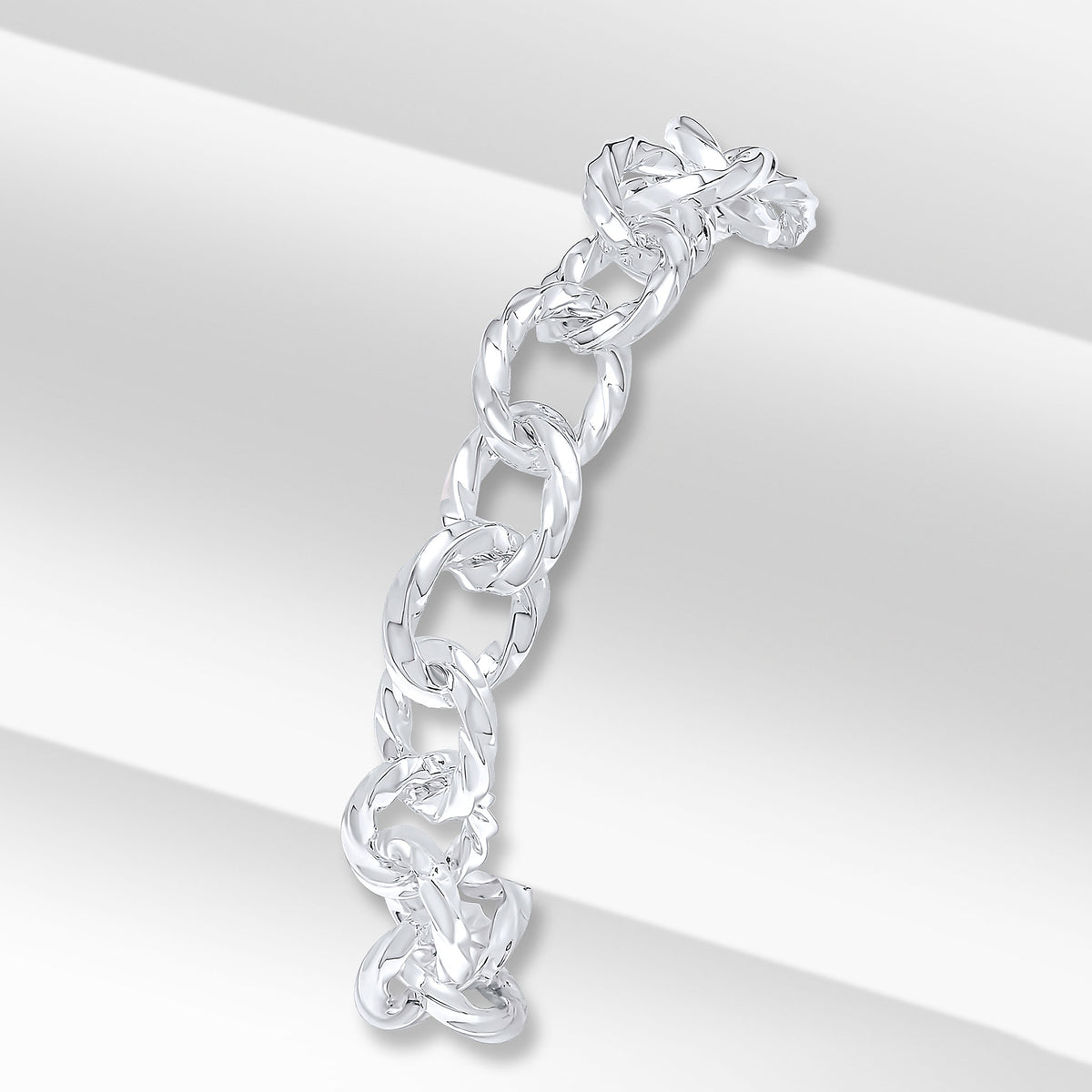 Silver 11mm Oval Twist 7.5"