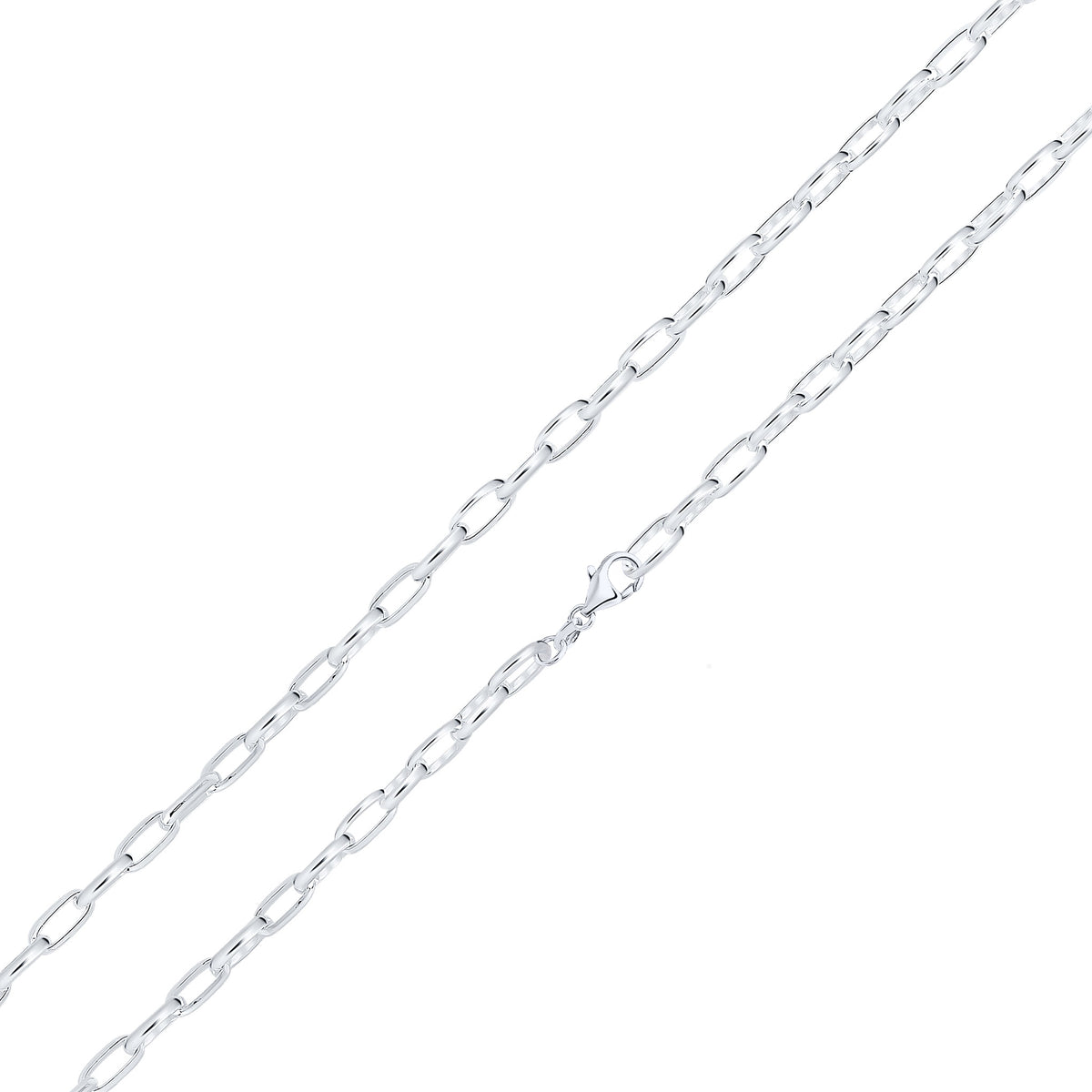 Silver 5x10mm Paperchain 7.5" Lobster