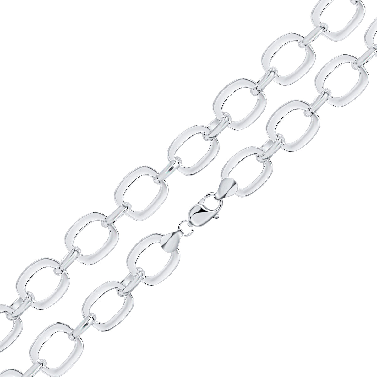 Silver 19mm Square Fancy 7.5"