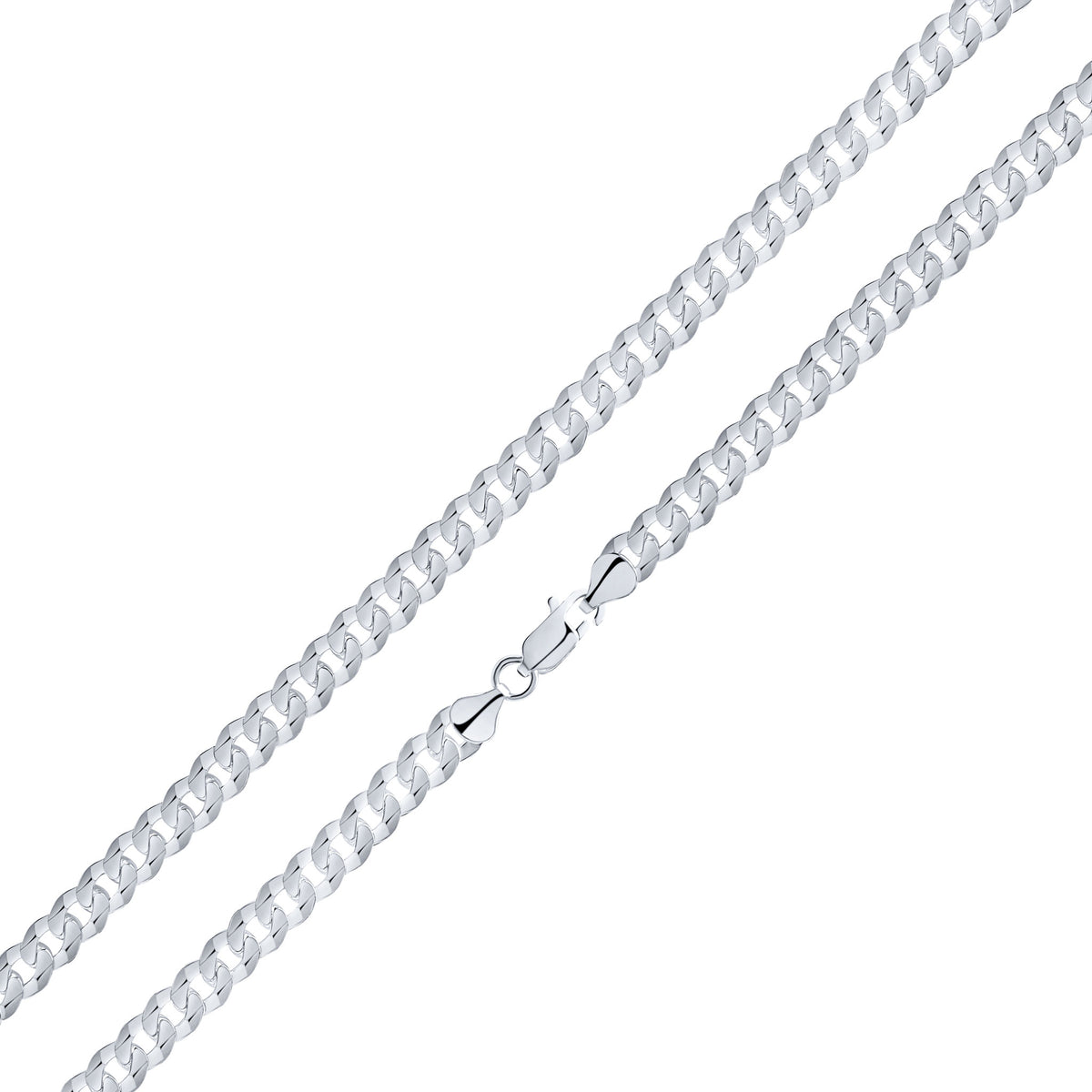 Silver 6.5mm Curb Bracelet 7.5"