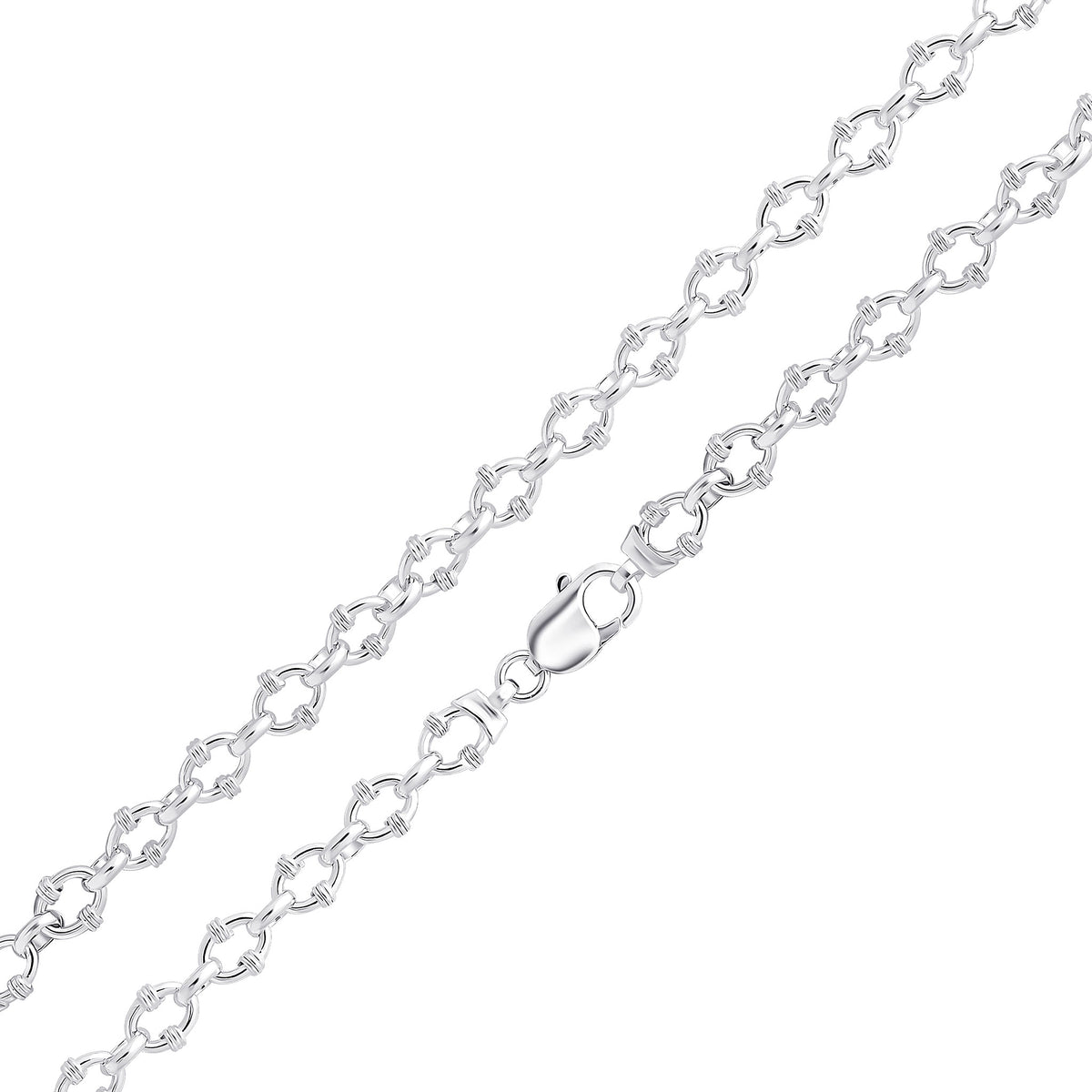 Silver 8.5mm Belted Oval Belcher 7.5"