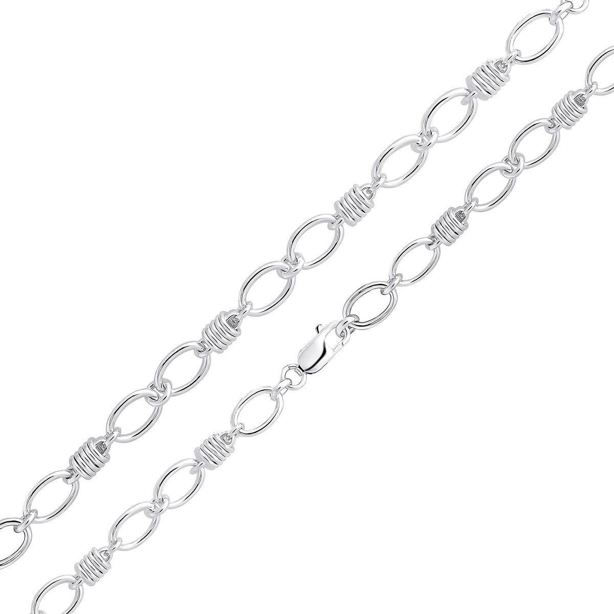 Silver 9.3mm Oval + Spring 7.5"