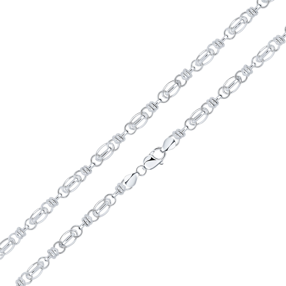 Silver 7.8mm Multi Link Oval 7.5"