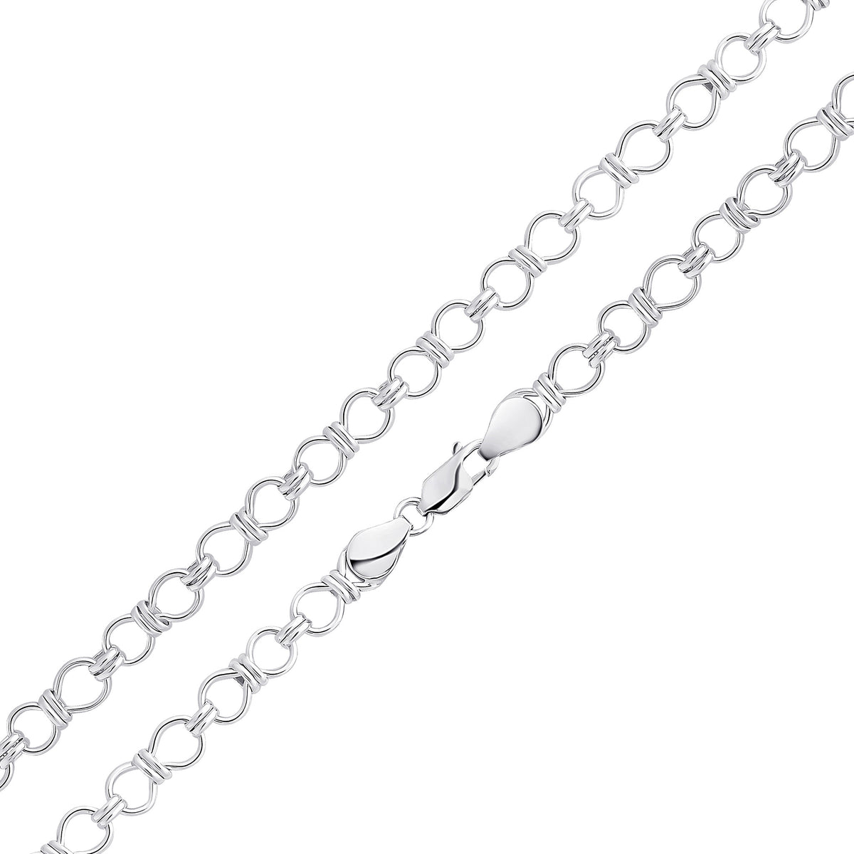 Silver 7mm Bowtie 7.5"