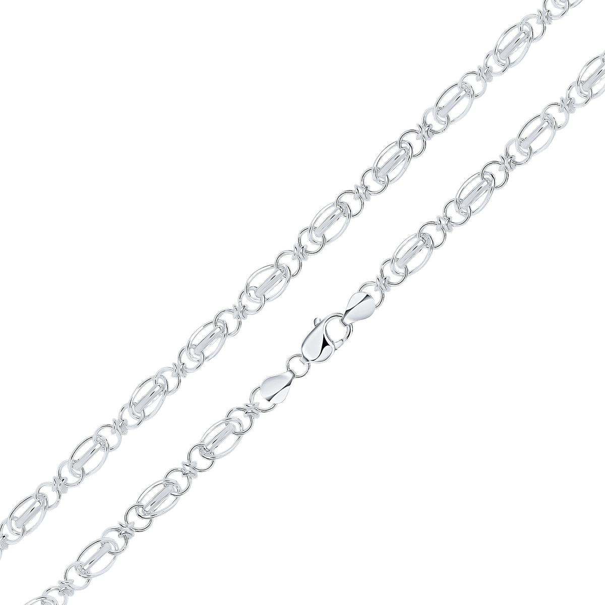 Silver 6.5mm Oval Round Belcher 7.5"