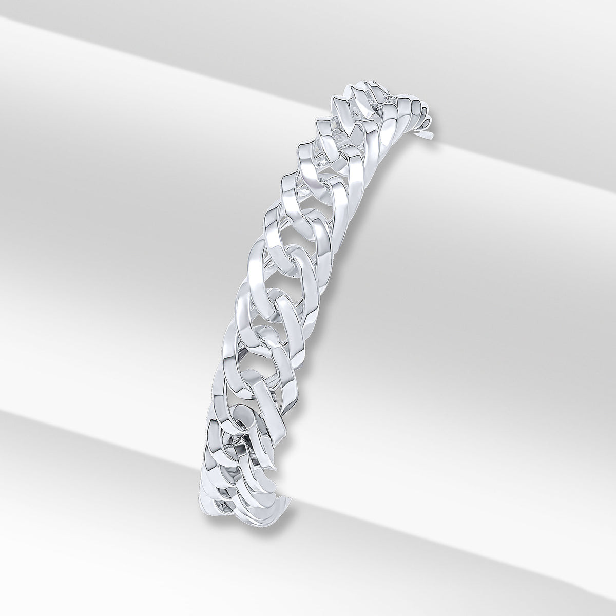 Silver 10mm Wide Curb 7.5"