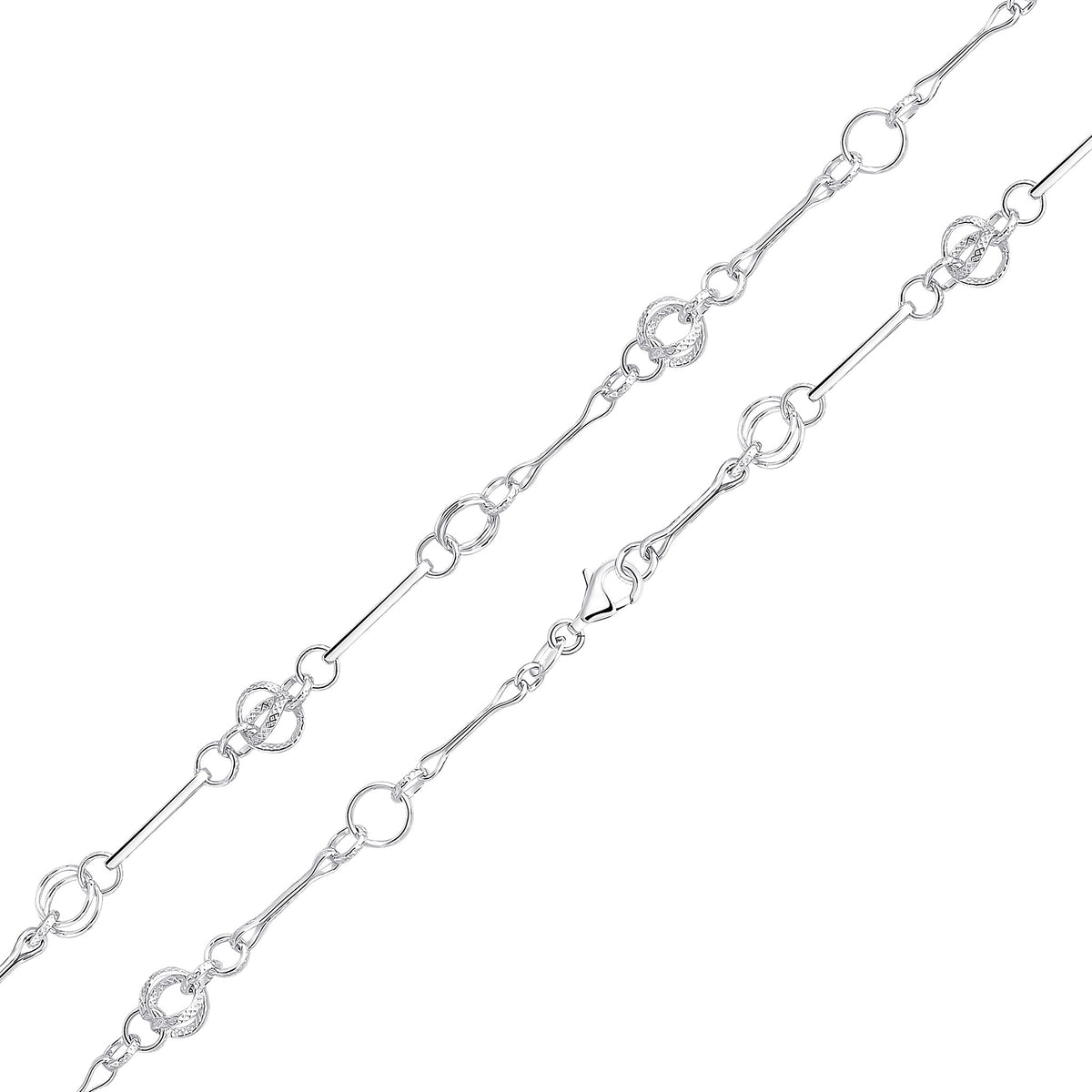 Silver 8mm Twist Circles 7.5"
