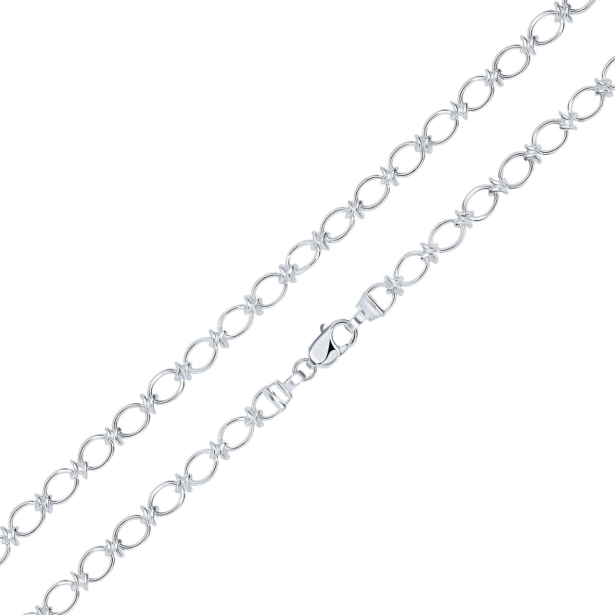 Silver 8mm Oval Knot 7.5"