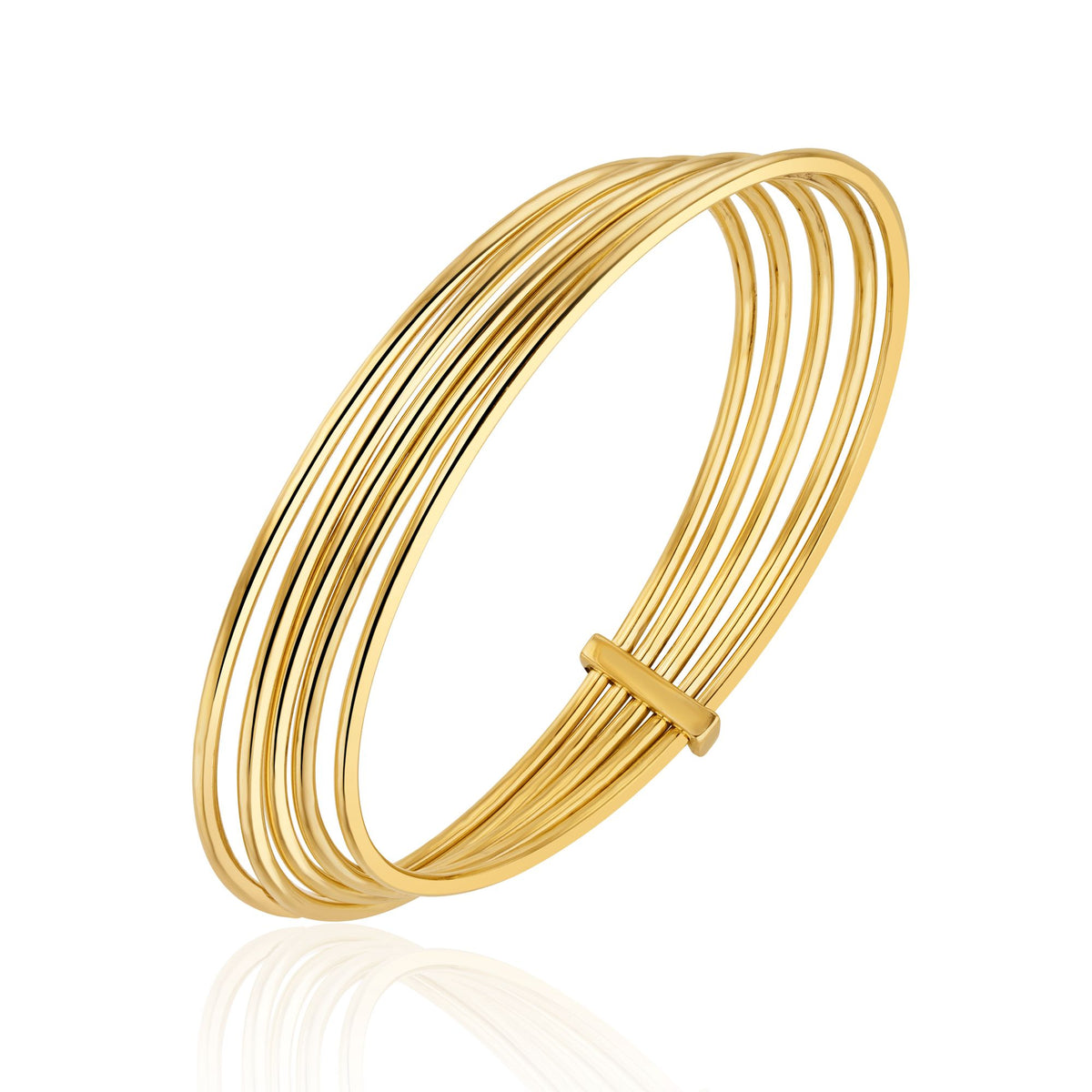 9Yellow Gold.RND Tube 5 Row& Bar