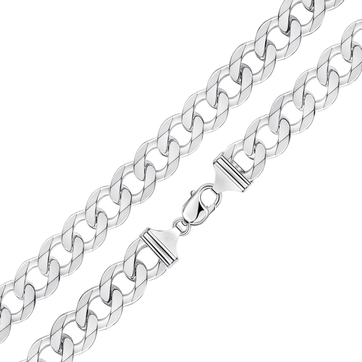 Silver 15mm Curb Bracelet 8.5"