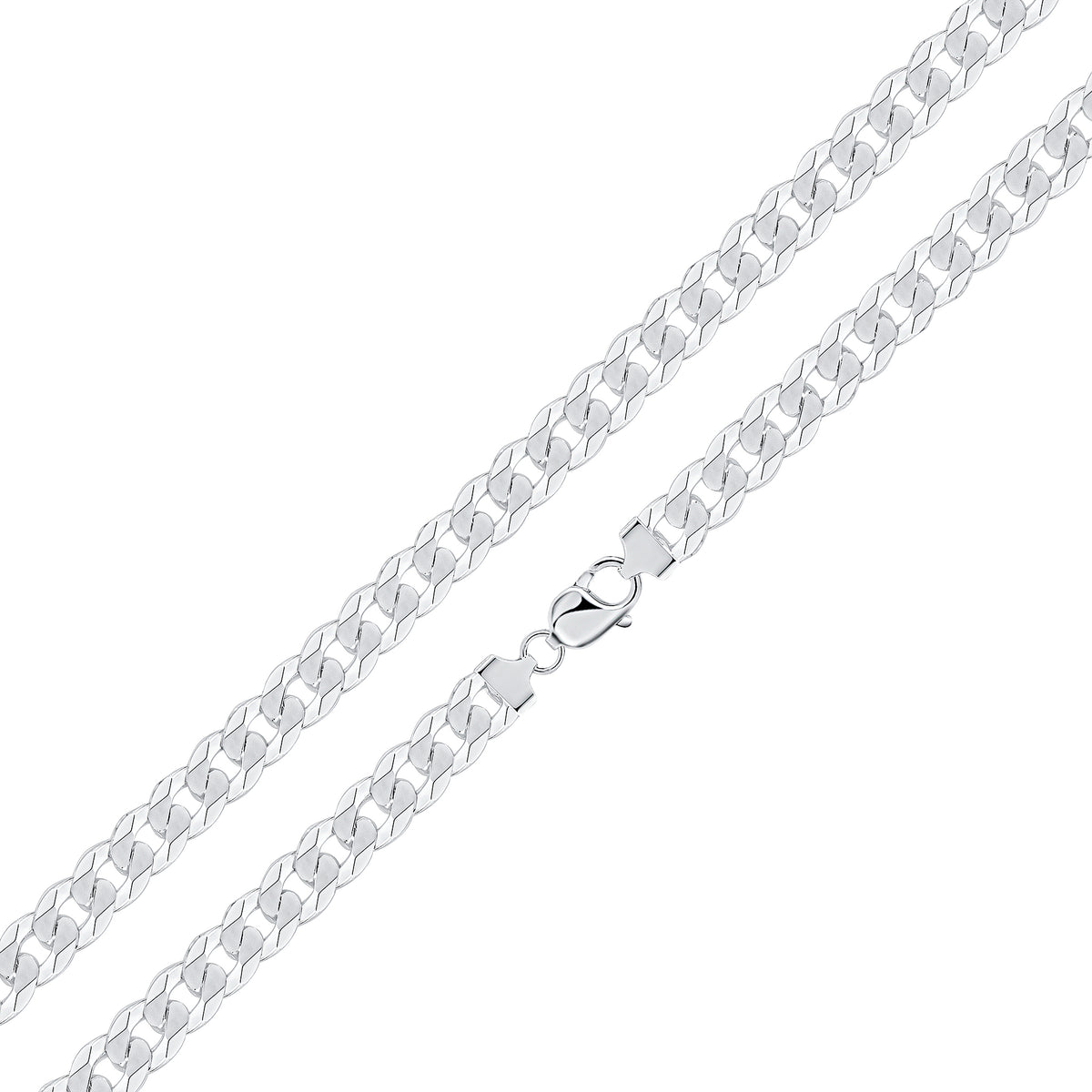 Silver 10mm Curb Bracelet 8.5"