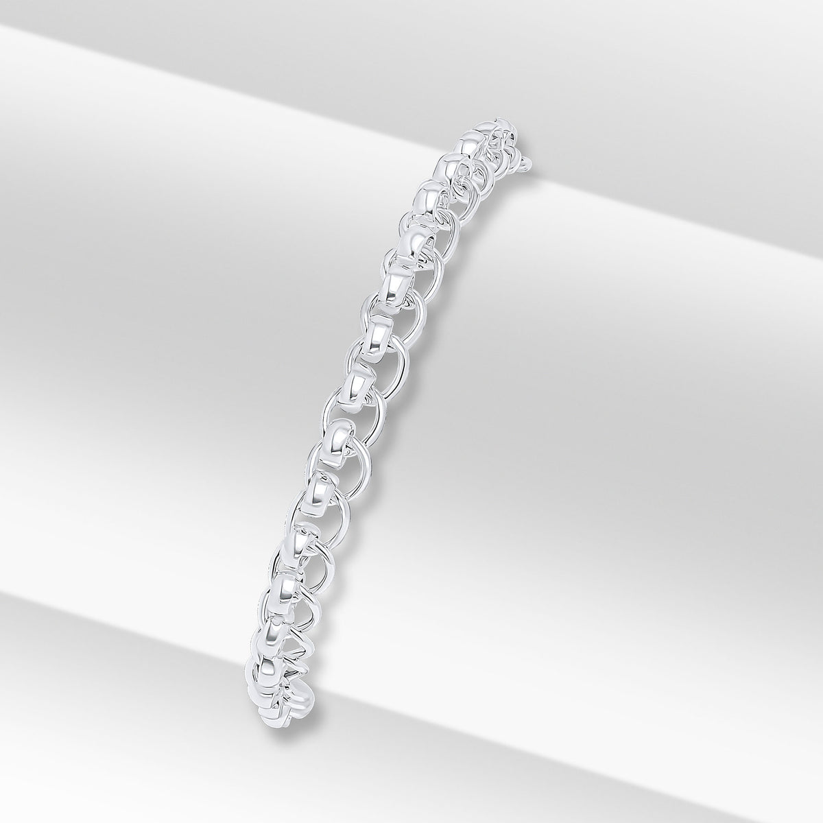 Silver 6.7mm Curb Rollerball 8" Bolt Ring