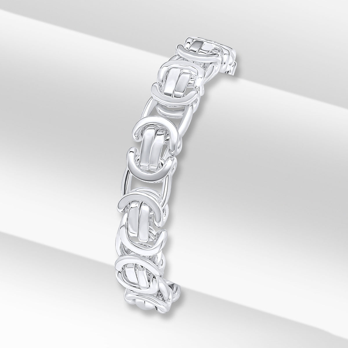 Silver 10mm Flat Byzantine 8" Bolt Ring