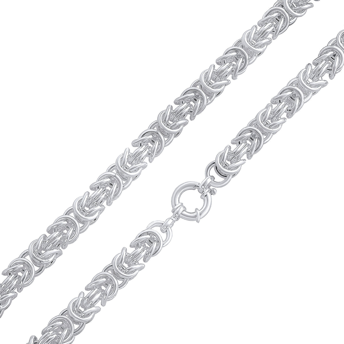 Silver 11mm Byzantine 8" Bolt Ring