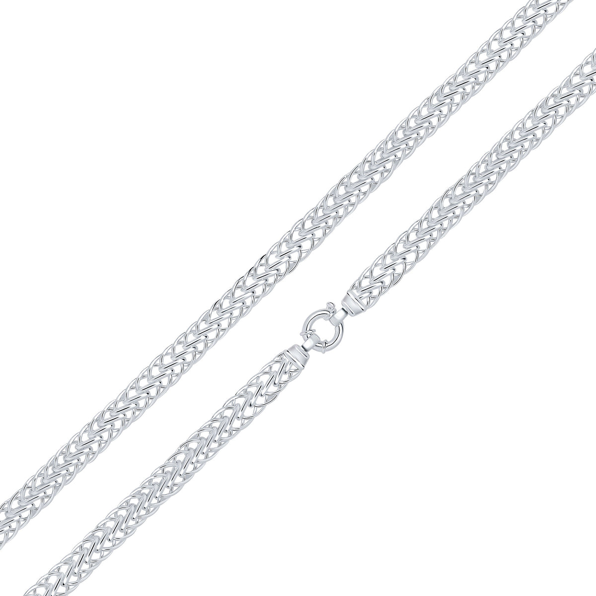Silver 9mm Flat Spiga 8" Bolt Ring