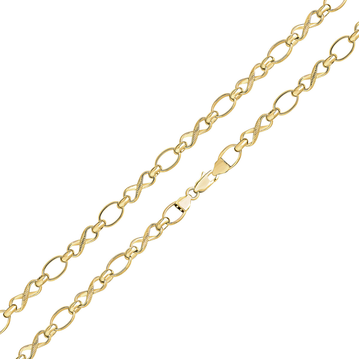 9Y H/M OVAL INFINITY 8 Textured/Polished Finish