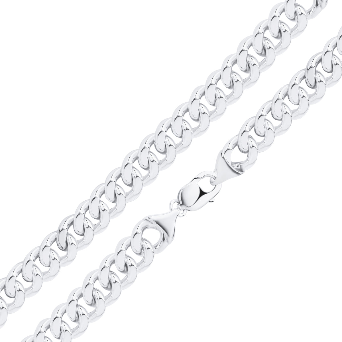 Silver 12mm Curb 8"