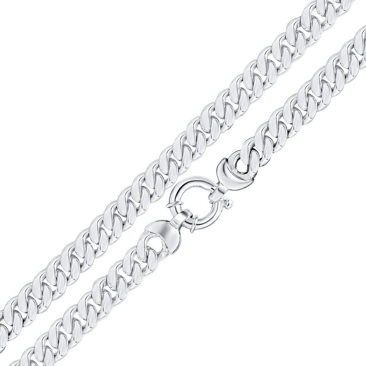 Silver 10mm Curb 8"