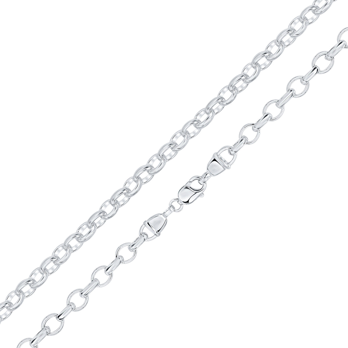 Silver 8.5x11mm Oval Belcher 8"