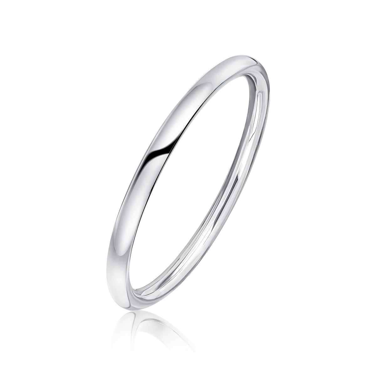 Silver Round Profile 6mm Bangle Large